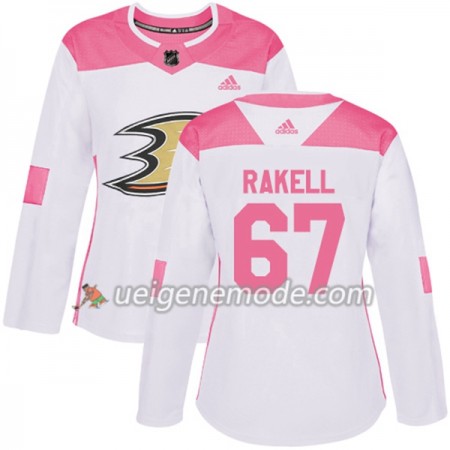 Dame Eishockey Anaheim Ducks Trikot Rickard Rakell 67 Adidas 2017-2018 Weiß Pink Fashion Authentic